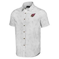 Men's NFL x Darius Rucker Collection by Fanatics White Arizona Cardinals Woven Short Sleeve Button Up Shirt