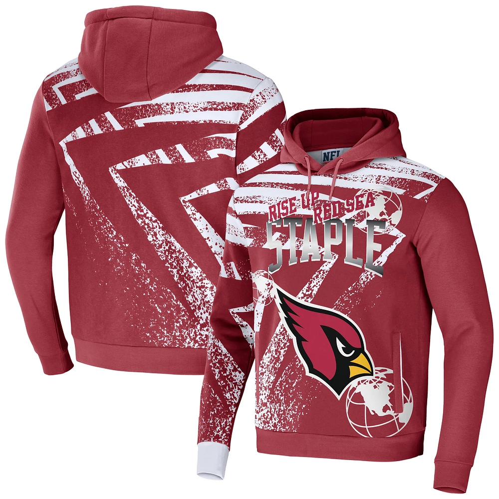 Men's NFL x Staple Cardinal Arizona Cardinals All Over Print Pullover Hoodie