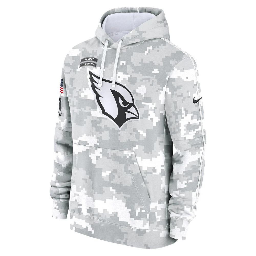 Sweat à capuche en polaire Nike Arctic Camo Arizona Cardinals 2024 Salute to Service Club pour homme