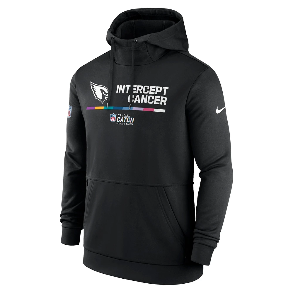 Men's Nike Black Arizona Cardinals 2022 NFL Crucial Catch - Therma Performance Pullover Hoodie