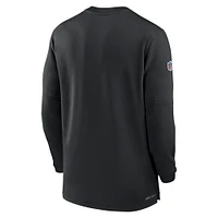 Haut Nike noir Arizona Cardinals 2023 Sideline Performance à manches longues tri-mélange et quart de zip pour homme