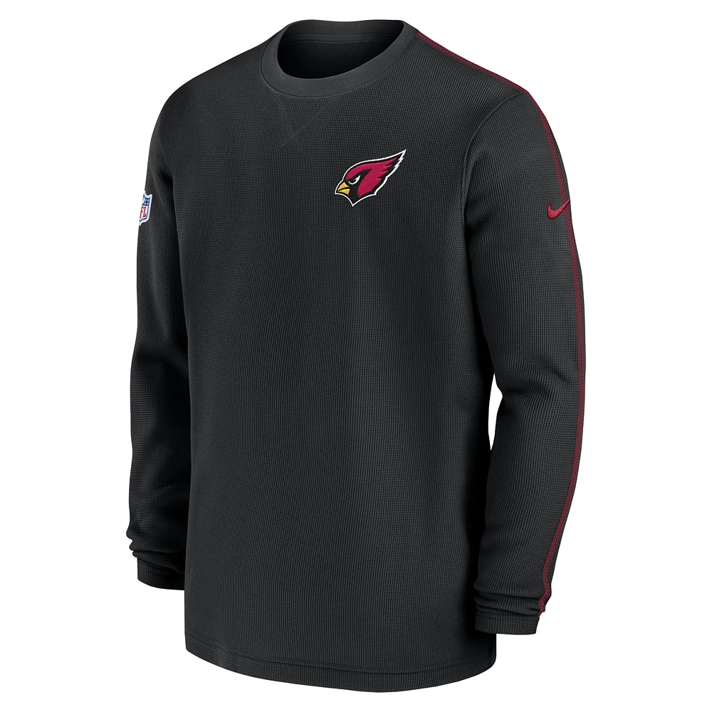 Haut à manches longues Nike noir pour homme Arizona Cardinals 2024 Sideline Coaches