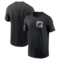 T-shirt Nike noir Arizona Cardinals Crucial Catch Sideline Tri-Blend pour homme