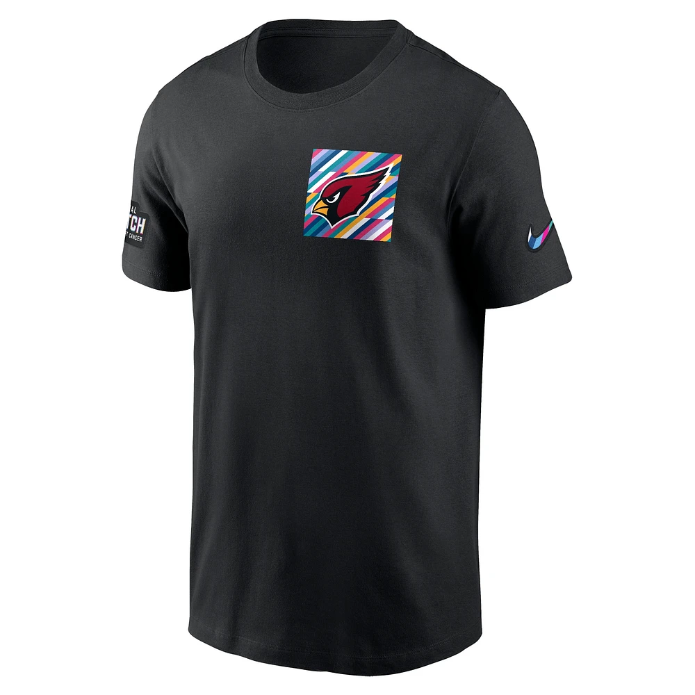 T-shirt Nike noir Arizona Cardinals Crucial Catch Sideline Tri-Blend pour homme