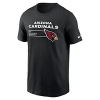 T-shirt essentiel Division Cardinals de l'Arizona Nike noir pour homme