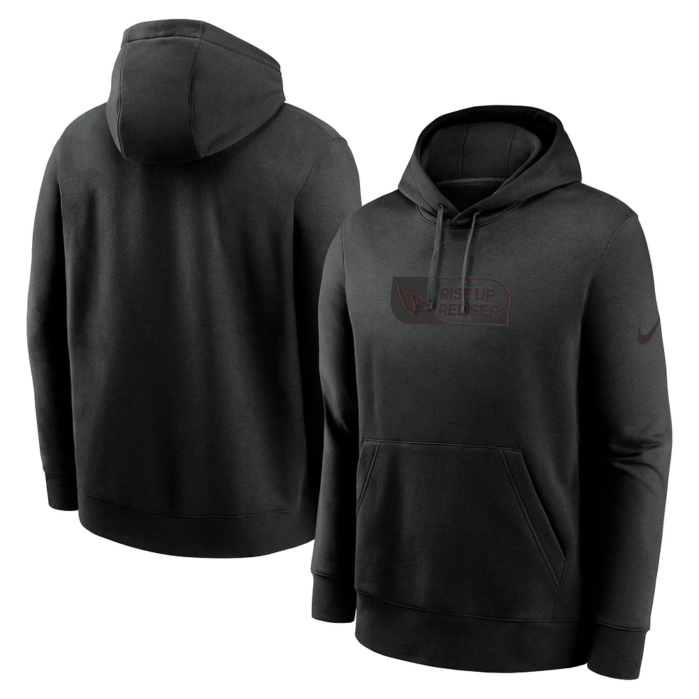 Men's Nike Black Arizona Cardinals Edge French Terry Club Pullover Hoodie