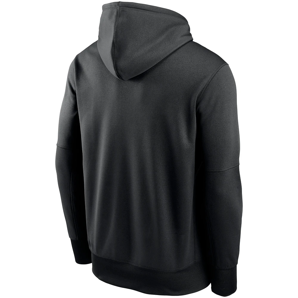 Men's Nike Black Arizona Cardinals Fan Gear Primary Logo Therma Performance Pullover Hoodie