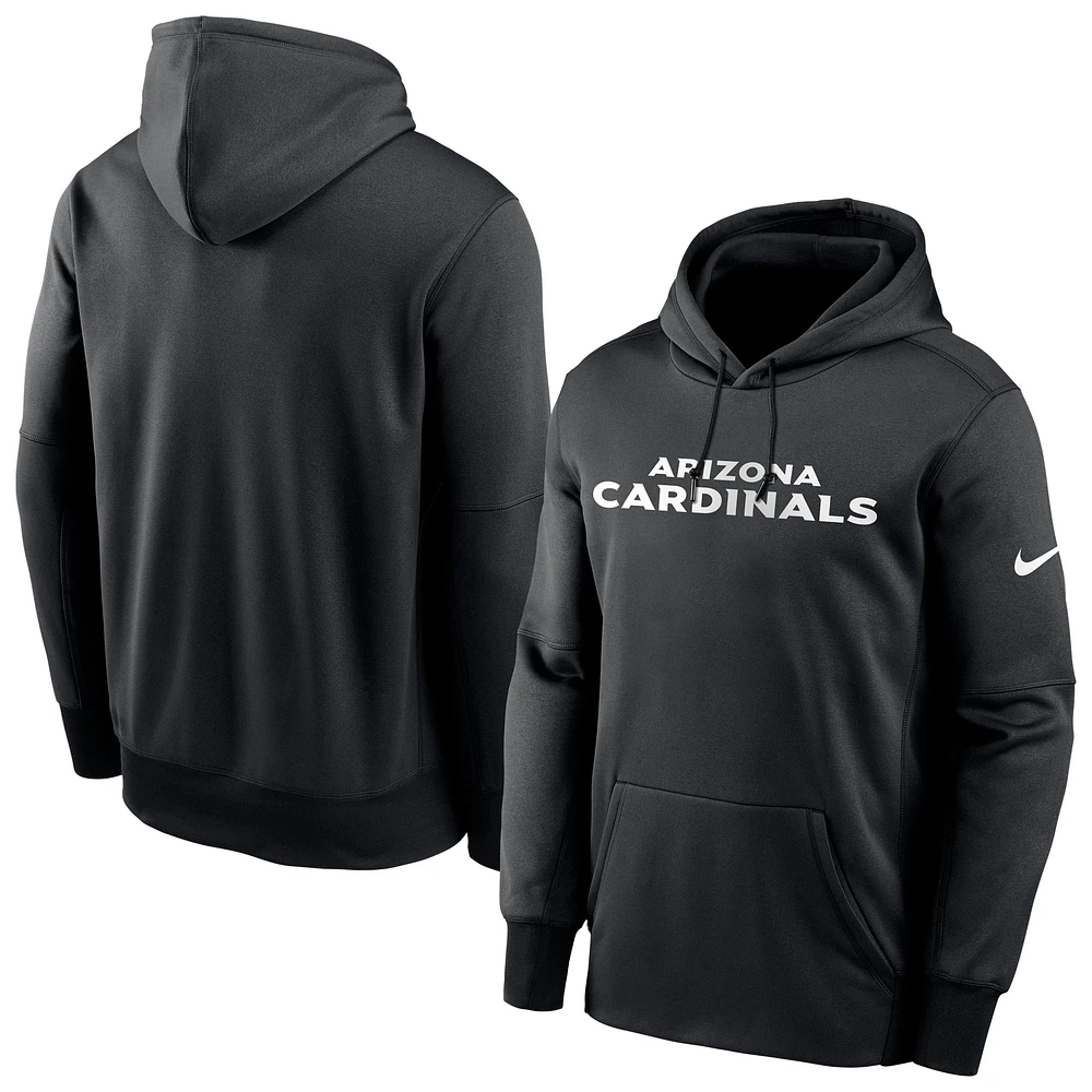 Chandail à capuchon Performance Wordmark Fan Gear des Cardinals de l'Arizona Nike pour homme, noir