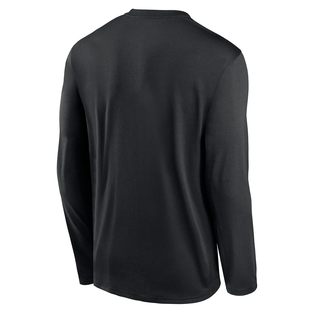 T-shirt Nike noir à manches longues pour homme, modèle Icon Legend Performance des Cardinals de l'Arizona