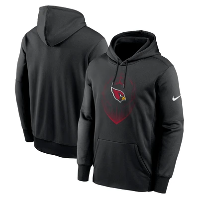 Sweat à capuche Nike pour hommes, noir, Arizona Cardinals Icon Performance, pull