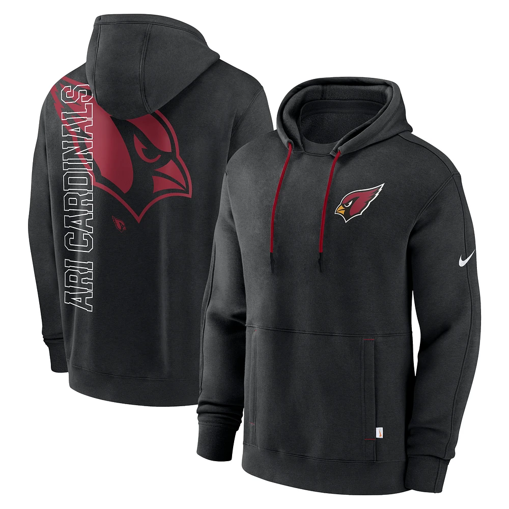 Sweat à capuche logo superposé Nike Arizona Cardinals noir pour homme