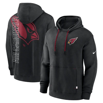 Men's Nike  Black Arizona Cardinals Layered Logo Statement Pullover Hoodie