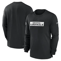 T-shirt à manches longues Nike pour hommes, noir, Arizona Cardinals Sideline Player Performance