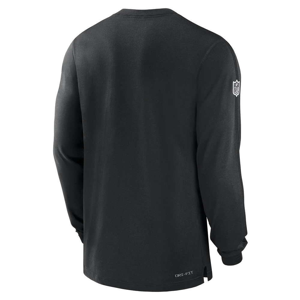 T-shirt à manches longues Nike pour hommes, noir, Arizona Cardinals Sideline Player Performance