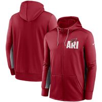 Men's Nike Cardinal/Gray Arizona Cardinals Mascot Performance Full-Zip Hoodie