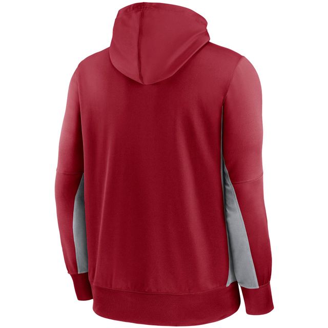 Sweat à capuche entièrement zippé Nike Cardinal/Gris Arizona Cardinals Mascot Performance pour Homme