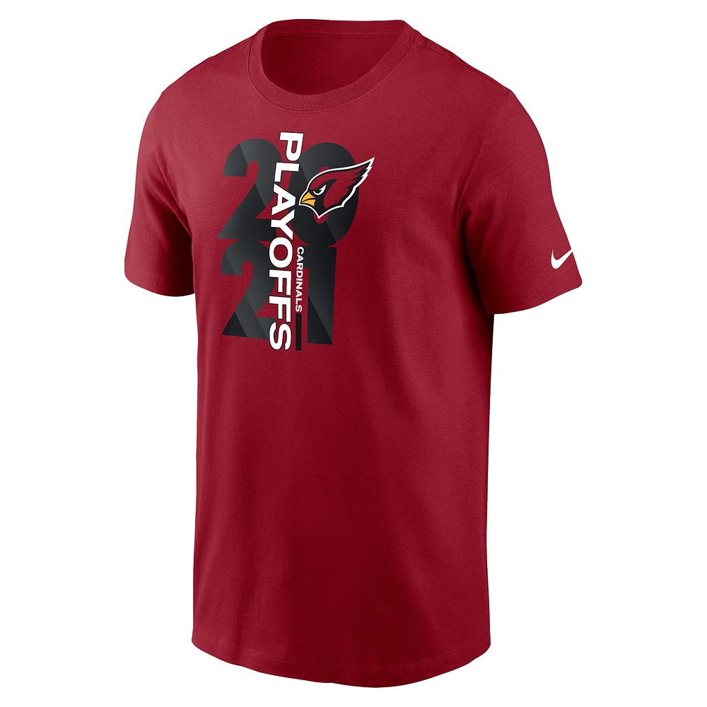 T-shirt Nike Cardinal Arizona Cardinals 2021 NFL Playoffs Bound pour homme