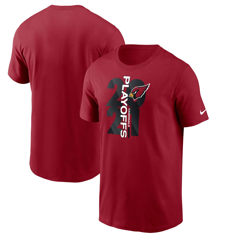 T-shirt Nike Cardinal Arizona Cardinals 2021 NFL Playoffs Bound pour homme