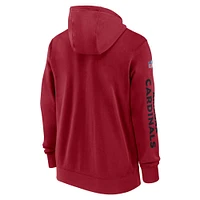 Men's Nike Cardinal Arizona Cardinals 2024 Sideline Club Full-Zip Hoodie