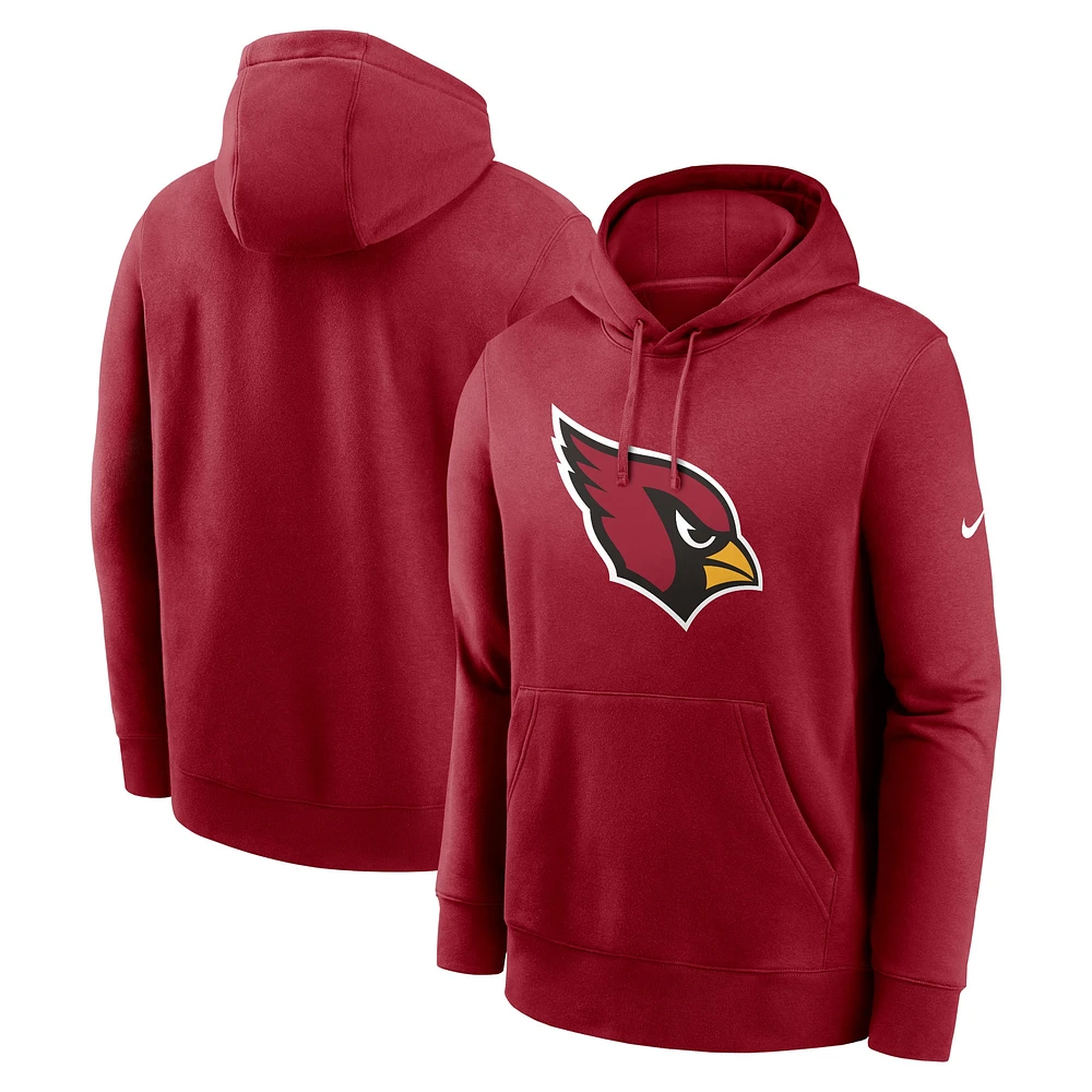 Sweat à capuche avec logo Nike Cardinal Arizona Cardinals Club pour homme