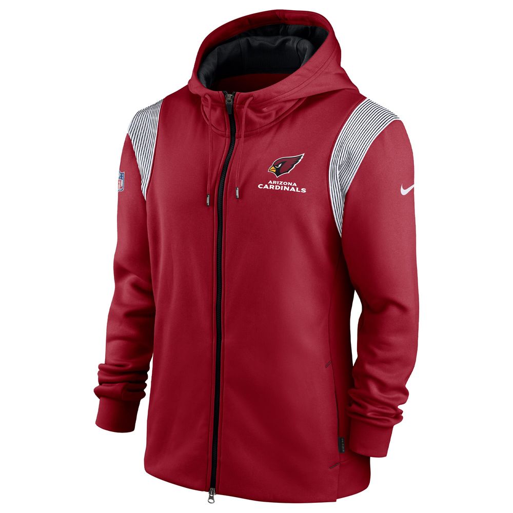 Men's Nike Cardinal Arizona Cardinals Performance Sideline Lockup Full-Zip Hoodie