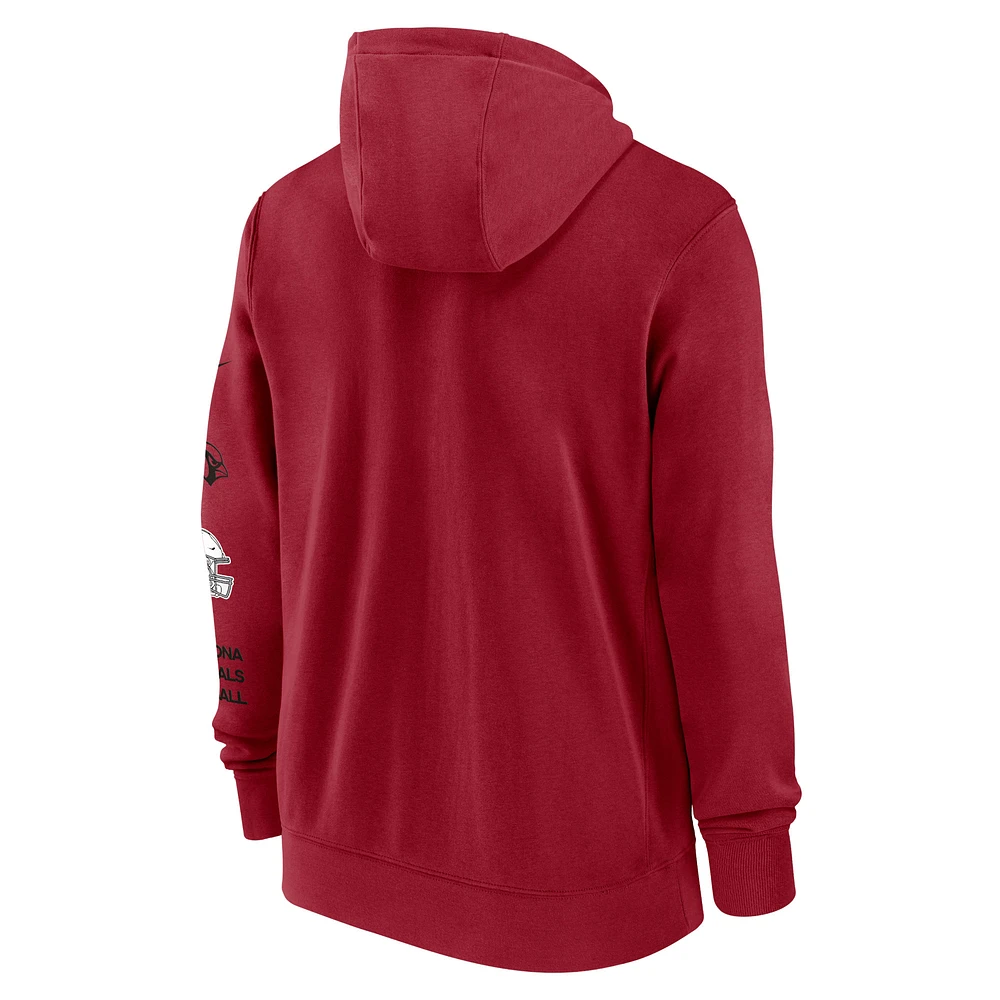 Men's Nike Cardinal Arizona Cardinals Primetime Club Full-Zip Hoodie
