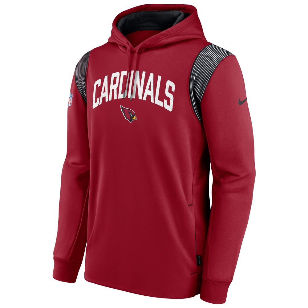 Men's Nike Cardinal Arizona Cardinals Sideline Athletic Stack Performance Pullover Hoodie