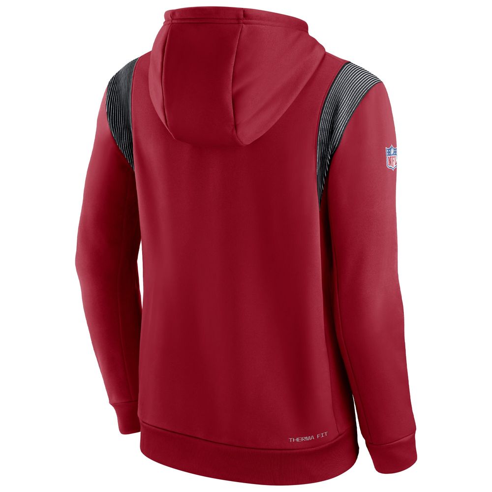 Men's Nike Cardinal Arizona Cardinals Sideline Athletic Stack Performance Pullover Hoodie