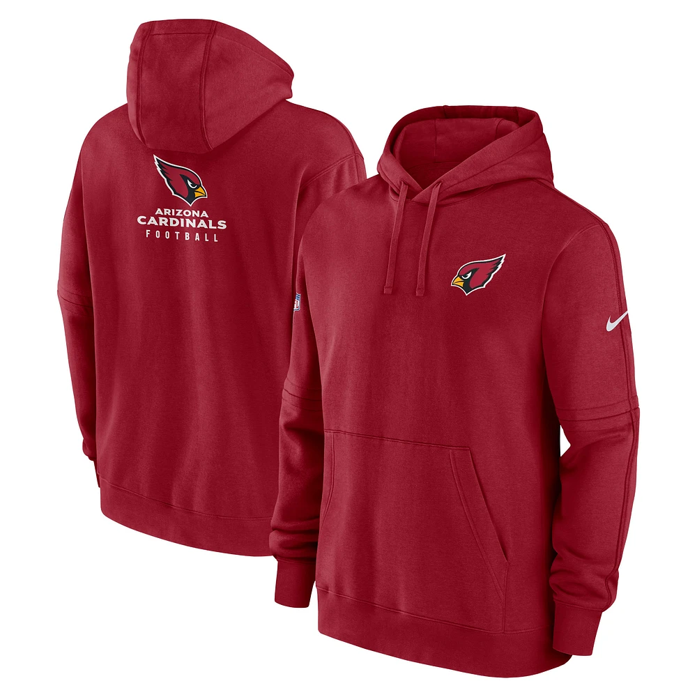 Men's Nike Cardinal Arizona Cardinals Sideline Club Fleece Pullover Hoodie