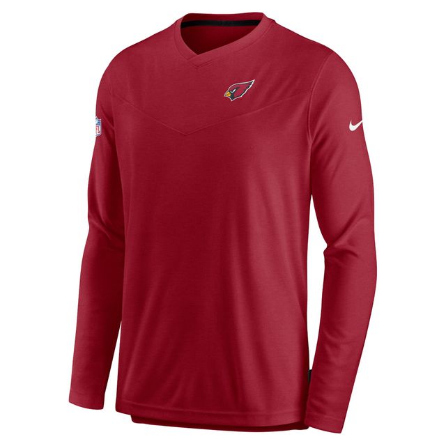 Nike Cardinal Arizona Cardinals Sideline Coach Chevron Lock Up T-shirt de performance à manches longues et col en V pour homme