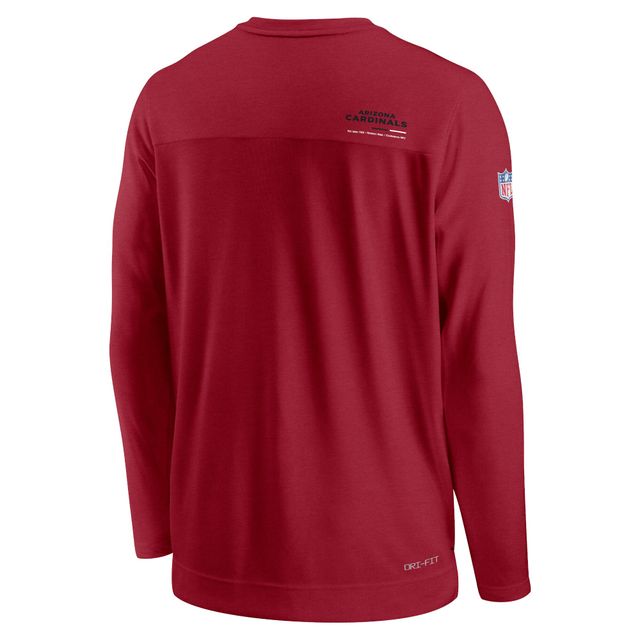 Nike Cardinal Arizona Cardinals Sideline Coach Chevron Lock Up T-shirt de performance à manches longues et col en V pour homme