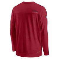 Men's Nike Cardinal Arizona Cardinals Sideline Coach Chevron Lock Up Long Sleeve V-Neck Performance T-Shirt