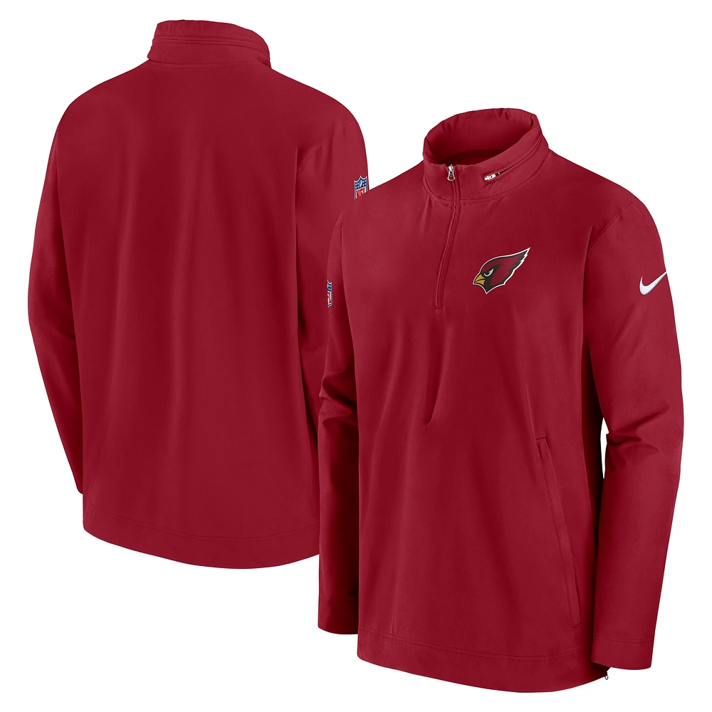 Veste Nike Cardinal Sideline Coach à demi-zip pour homme des Arizona Cardinals