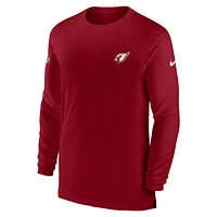 T-shirt à manches longues Nike Cardinal Arizona Cardinals Sideline Coach Performance pour homme