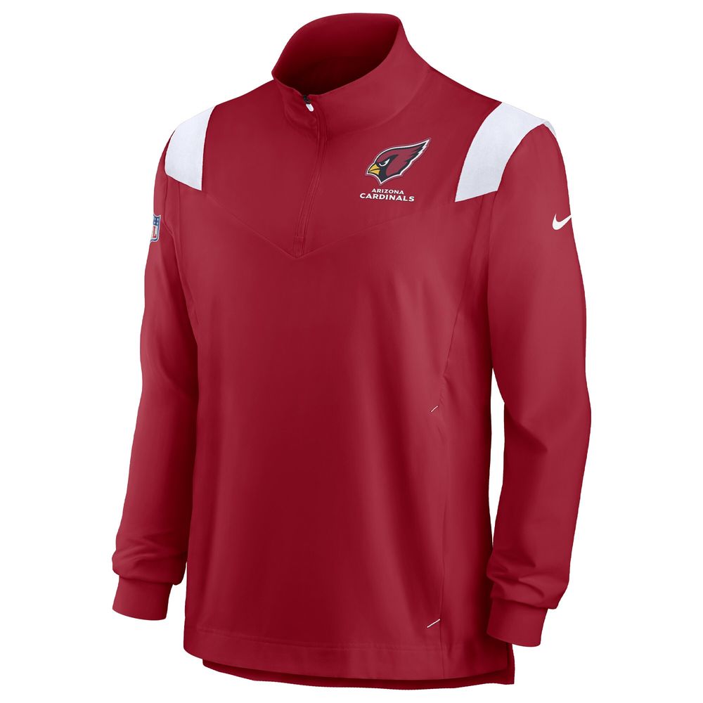 Men's Nike Cardinal Arizona Cardinals Sideline Coaches Chevron Lockup Quarter-Zip Top