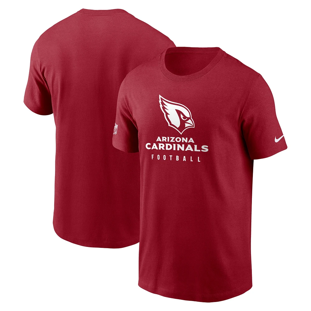 T-shirt Nike Cardinal Arizona Cardinals Sideline Performance pour homme