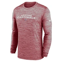 T-shirt à manches longues Nike Cardinal Arizona Cardinals Sideline Team Velocity Performance pour homme