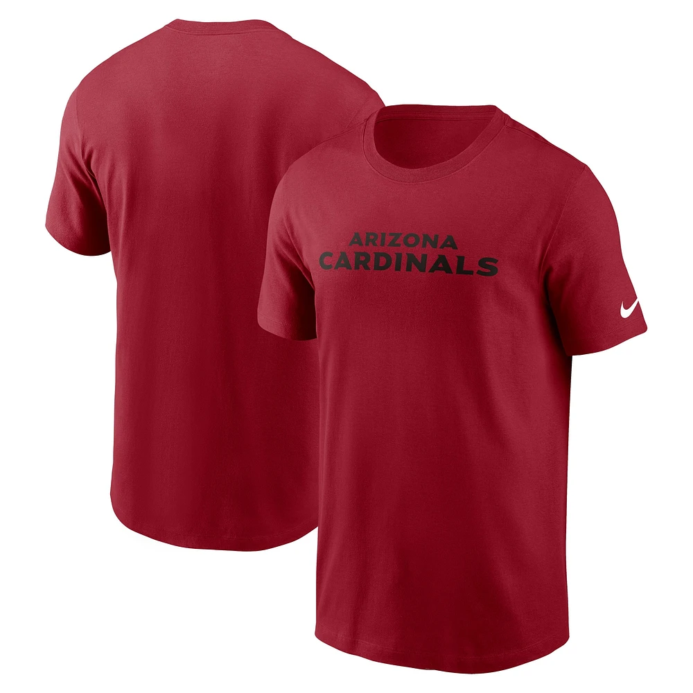 T-shirt essentiel Nike Cardinal Arizona Cardinals Team Wordmark pour homme