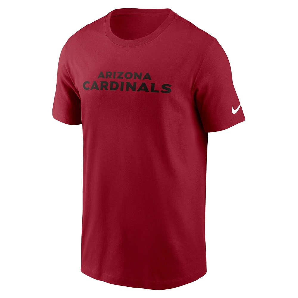 T-shirt essentiel Nike Cardinal Arizona Cardinals Team Wordmark pour homme