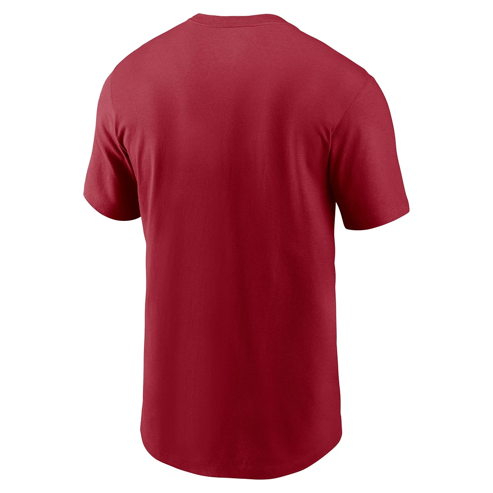 T-shirt essentiel Nike Cardinal Arizona Cardinals Team Wordmark pour homme