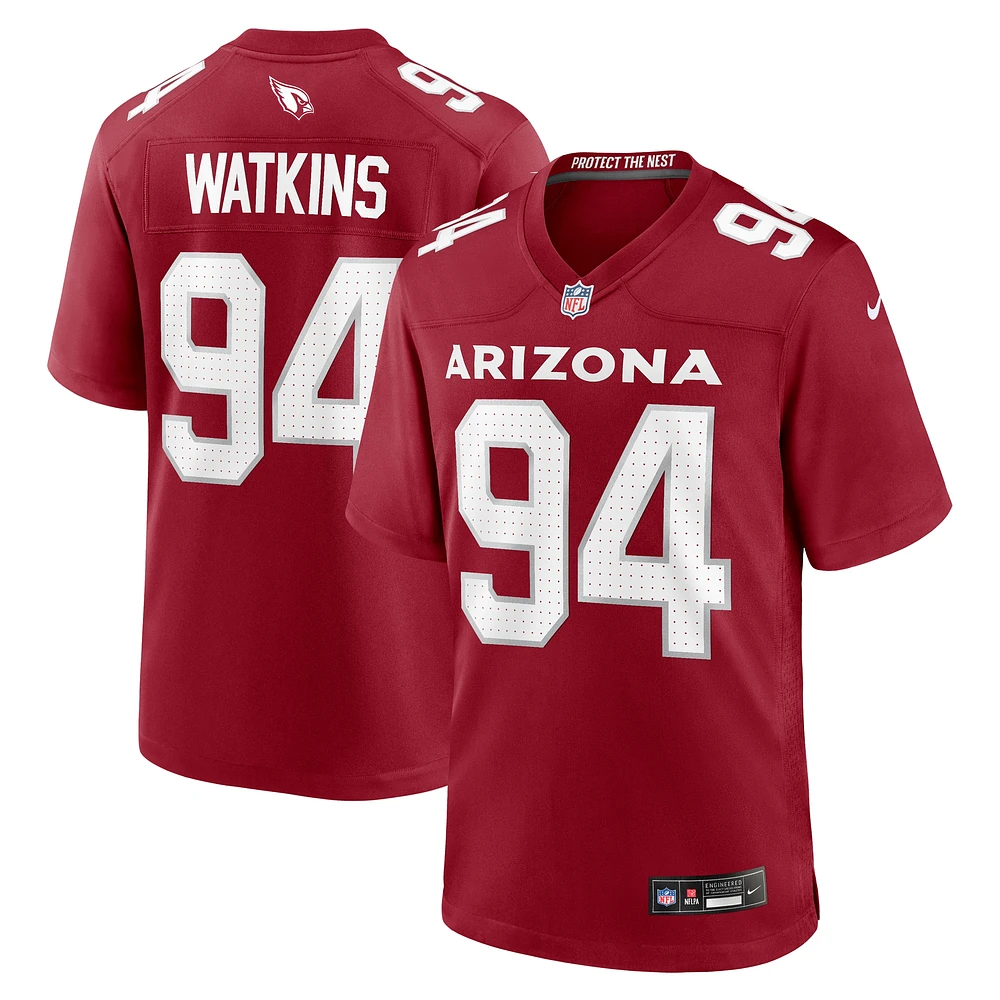 Men's Nike Carlos Watkins Cardinal Arizona Cardinals Game Player Jersey