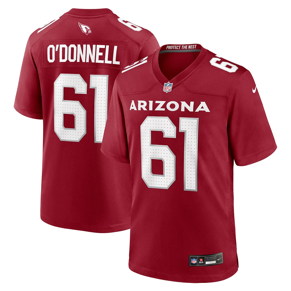 Maillot de match l'équipe Nike Carter O'Donnell Cardinal des Arizona Cardinals pour homme