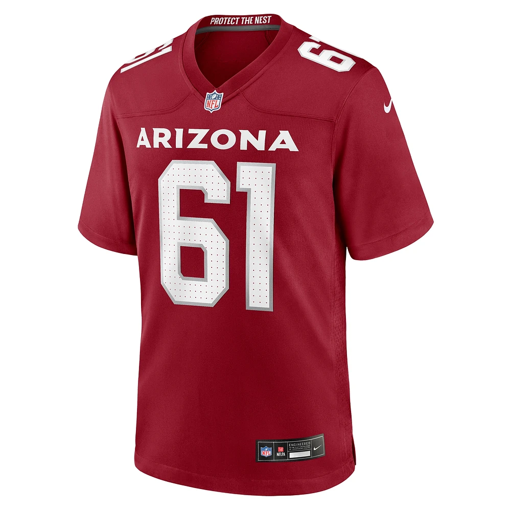 Maillot de match l'équipe Nike Carter O'Donnell Cardinal des Arizona Cardinals pour homme