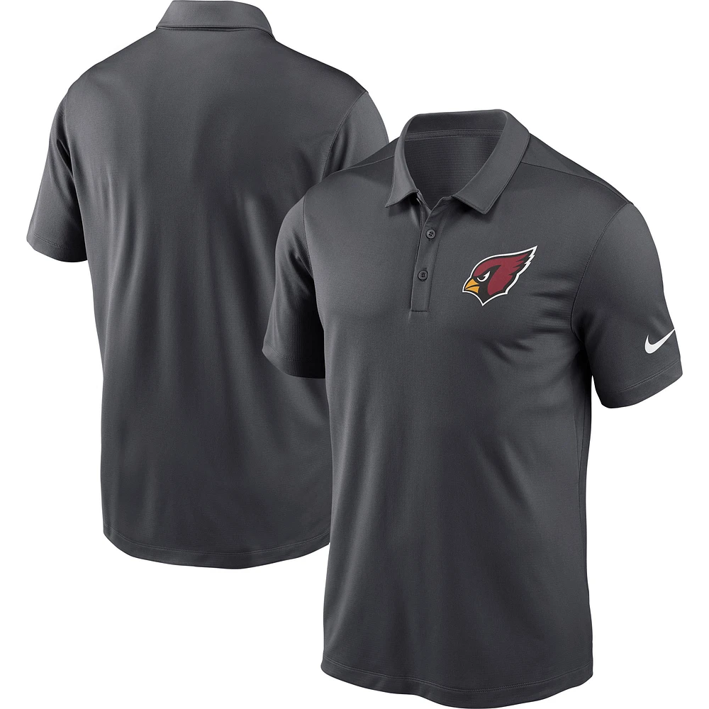 Men's Nike Charcoal Arizona Cardinals Fan Gear Franchise Heat-Sealed Graphic Team Polo