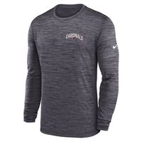 Men's Nike Charcoal Arizona Cardinals Sideline Velocity Athletic Stack Performance Long Sleeve T-Shirt