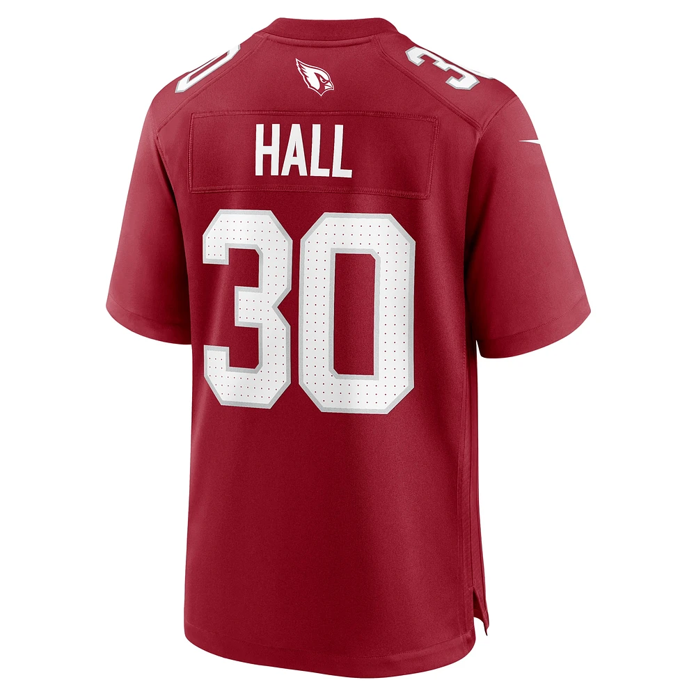 Maillot de match l'équipe Nike Darren Hall Cardinal Arizona Cardinals pour homme