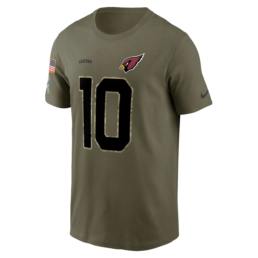 T-shirt Nike pour homme avec nom et numéro Salute To Service de DeAndre Hopkins Olive Arizona Cardinals