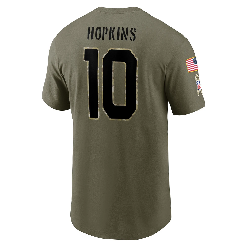 T-shirt Nike pour homme avec nom et numéro Salute To Service de DeAndre Hopkins Olive Arizona Cardinals