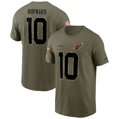 T-shirt Nike pour homme avec nom et numéro Salute To Service de DeAndre Hopkins Olive Arizona Cardinals