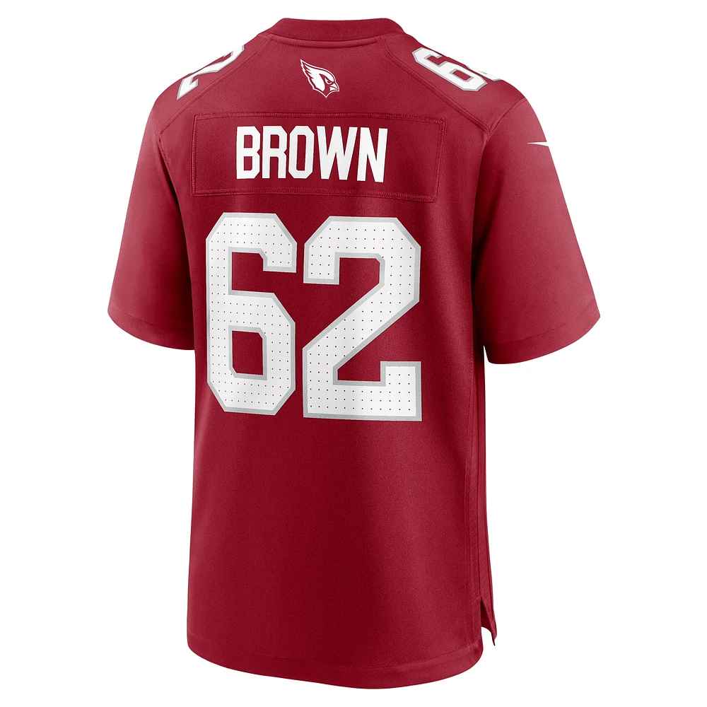 Men's Nike Evan Brown  Cardinal Arizona Cardinals Team Game Jersey